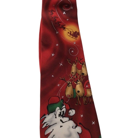 Jerry Garcia "Dracula Claus" Collection Holiday Christmas Reindeer Tie - Picture 3 of 4